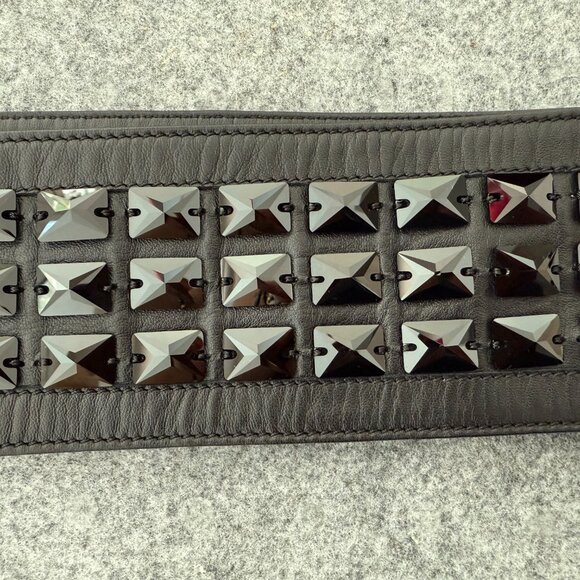 Loewe black leather beaded tie back belt - Picture 3 of 5